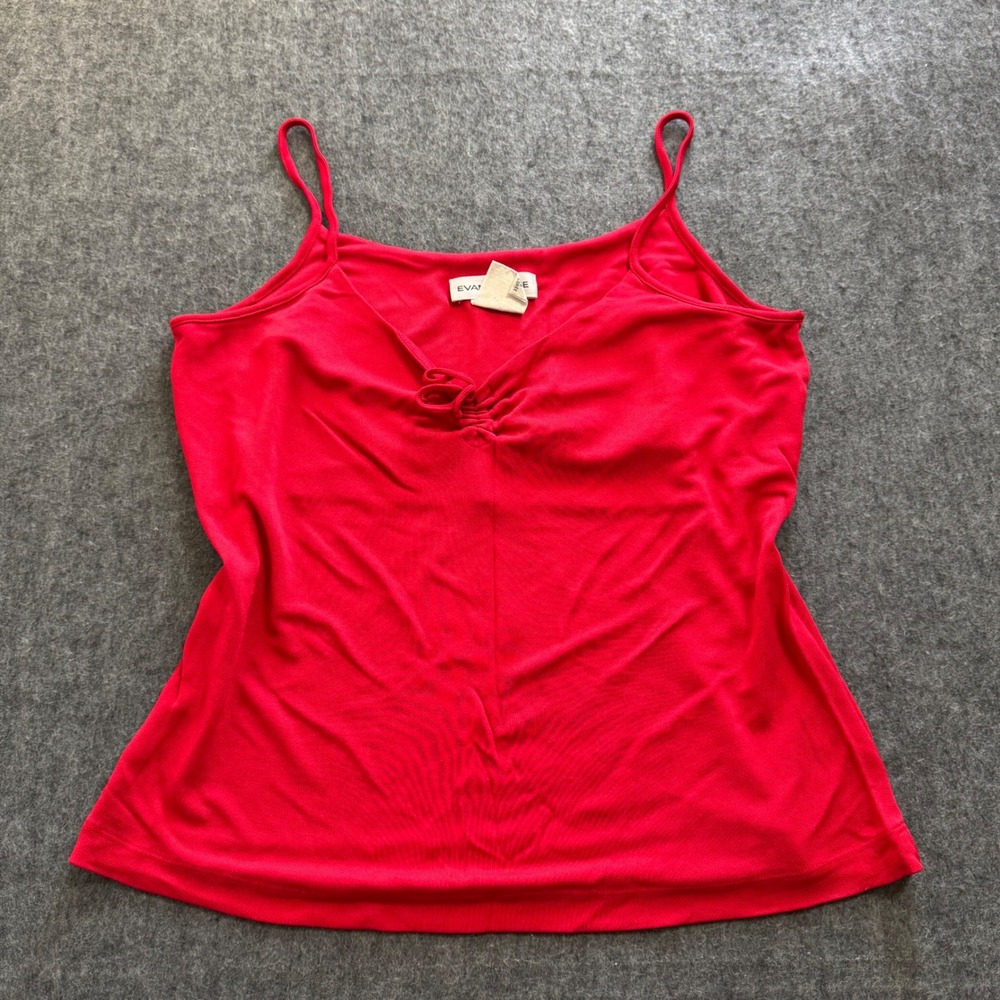VTG 90s Evan-Picone Red Cinch Front Camisole Tank Top XL